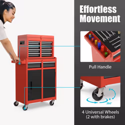 5-Drawer Rolling Tool Chest Tool Storage Cabinet w/ Lockable Wheels