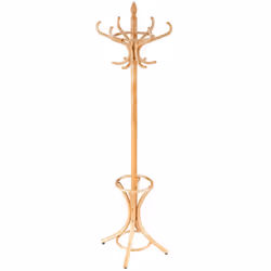 Floor Standing Coat Jacket Stand Solid Wood Hanger with Umbrella Rack
