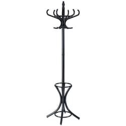 Floor Standing Coat Jacket Stand Solid Wood Hanger with Umbrella Rack
