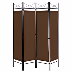 182cm Room Divider 4-Panel Folding Steel Frame Divider
