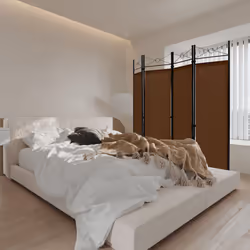 182cm Room Divider 4-Panel Folding Steel Frame Divider