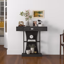 T-Shaped Living Room Console Table Entryway Accent Table w/ Drawer