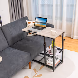 Adjustable C-Shaped Mobile Bedside Table Couch Table Tiltable Tabletop
