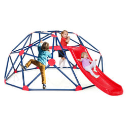 8FT Dome Climber Kids Climbing Frame W/ Slide Geometric Climbing Dome