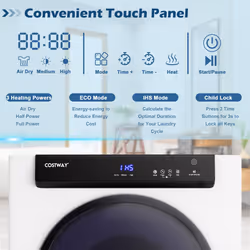 1400W Compact Tumble Dryer w/ 3 Heating Modes & Filtration Home Dorms