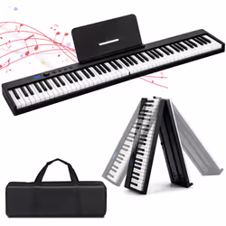 88-Key Foldable Digital Piano Semi Weighted Electronic Keyboard