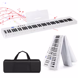 88-Key Foldable Digital Piano Semi Weighted Electronic Keyboard