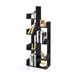 8 Tier Bookshelf Standing Storage Display Bookcase Shelving Organizer