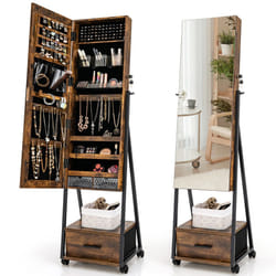 Standing Mirror Jewelry Cabinet  Jewelry and Makeup Organizer