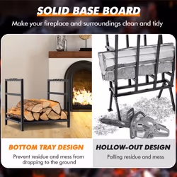 Decorative Firewood Storage Rack w/Screw Thread Handle Log Holder Rack