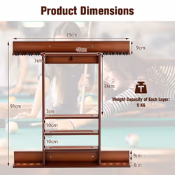 Billiards Pool Cue Rack Only Wall Mounted Billiard Stick Holder