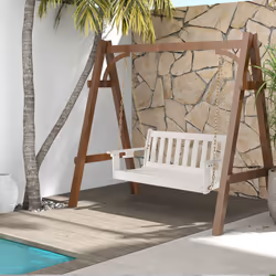 HDPE Porch Swing Outdoor Patio Hanging Chair w/ Adjustable Chain