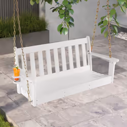 HDPE Porch Swing Outdoor Patio Hanging Chair w/ Adjustable Chain