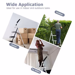 4-Step Ladder Folding Step Stool Portable Steel Ladder with Handgrip