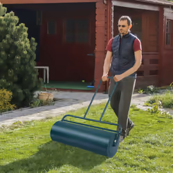 63L Metal Lawn Roller Garden Drum Roller Heavy-Duty Patio Push/ Tow