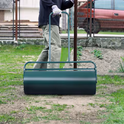 63L Metal Lawn Roller Garden Drum Roller Heavy-Duty Patio Push/ Tow