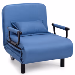 Single Folding Sofa Bed Chair Modern Fabric Sleep Function Holder
