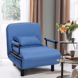 Single Folding Sofa Bed Chair Modern Fabric Sleep Function Holder