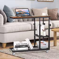 Adjustable C-Shaped Bedside Table Couch Table w/ Tiltable Tabletop