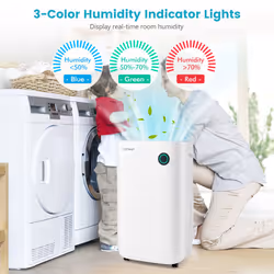 40L Dehumidifierw/ 5 Modes Quiet Dehumidifier w/ 6.5L Water Tank
