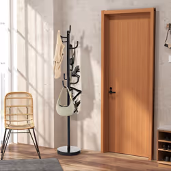 Free-Standing Coat Rack Metal Frame Coat Hanger Entryway Coat Stand