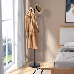 Free-Standing Coat Rack Metal Frame Coat Hanger Entryway Coat Stand