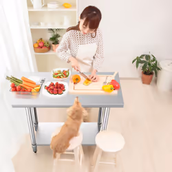 Kitchen Work Table Stainless Steel Preparation Table with Shelf