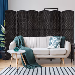 271 x 180cm 6-Panel Room Divider Folding Privacy Screen Metal Hinge