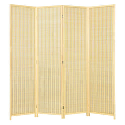 181 x 180cm 4 Panel Room Divider Screen Folding Partition Screen