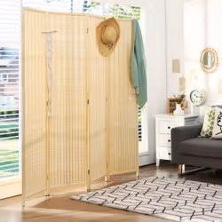 181 x 180cm 4 Panel Room Divider Screen Folding Partition Screen