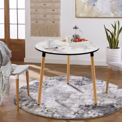 Round Coffee Table Modern Faux Marble Round Dining Table Easy Assembly