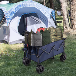 Folding Trolley Collapsible Wagon Camping Cart with Adjustable Handle