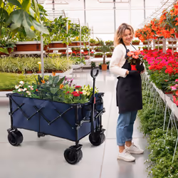 Folding Trolley Collapsible Wagon Camping Cart with Adjustable Handle