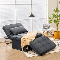 Folding Convertible Sofa Bed 4-in-1 Sleeper Ottoman w/ Waist Pillow Couch Lounger
