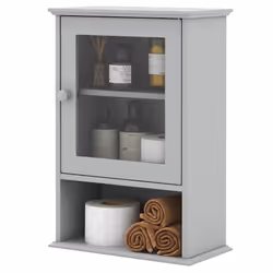 Single Door Wall Cabinet w/ Adjustable Shelf Bathroom Medicine Storage