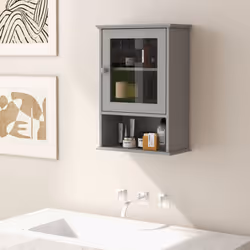 Single Door Wall Cabinet w/ Adjustable Shelf Bathroom Medicine Storage