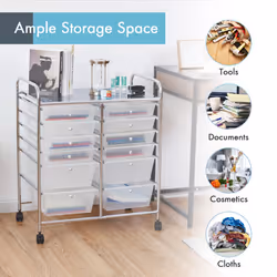 12 Drawer Rolling Storage Cart  Utility Cart with Wheels
