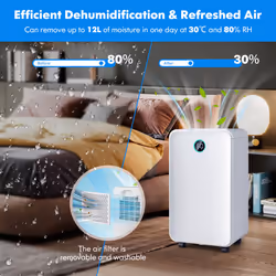 12L/Day Electric Dehumidifier Home Portable Air De-Humidifier 3 Modes
