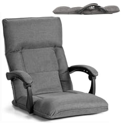 Adjustable Padded Lazy Sofa W/ Linkage Armrest Floor Sofa Recliner