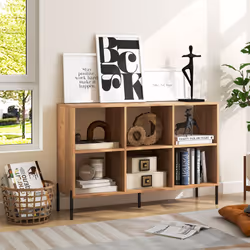 Wooden Storage Bookcase 6 Cube Open Bookshelf Home Office Display Cabinet Rack