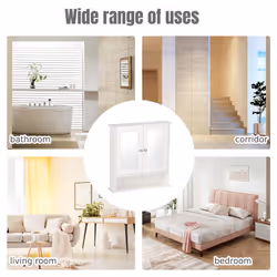 Wall Mounted Bathroom Wooden Mirror Cabinet Cupboard MedicineOrganizer