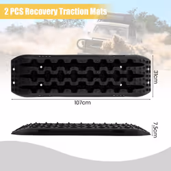 2 PCS Large Recovery Traction Boards Set W/ Jack Lift Base Tire ladder