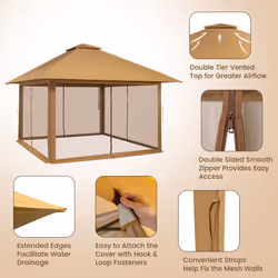 4m x 4m Pop-up Gazebo Canopy Instant Setup Canopy Tent Shade Shelter
