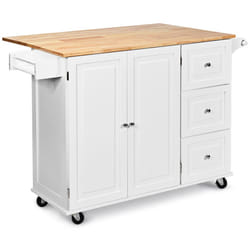 Kitchen Cart Kitchen Island 3-Position Adjustable Shelves