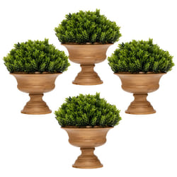 4 Pack Artificial Plants Small Faux Pine Cone Trees Indoor Fake Plants