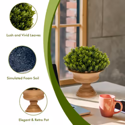 4 Pack Artificial Plants Small Faux Pine Cone Trees Indoor Fake Plants