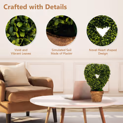4 Pack Heart-Shape Artificial Plants Small Faux Greenery Fake Plants