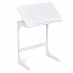 Tilting Top TV Tray Table C-shaped Bamboo Sofa Table Sturdy Side Table