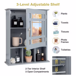 Wall-mounted Bathroom Cabinet Storage Organizer Medicine Cabinet