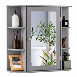 Mirrored Bathroom Cabinet Wall-mounted Storage Cabinet w/ Shelves